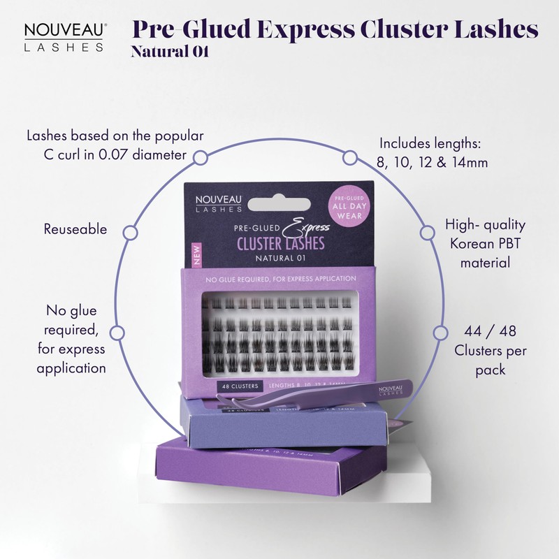 Pre-Glued Express Cluster Lashes - Reusable & Customisable Lash Clusters