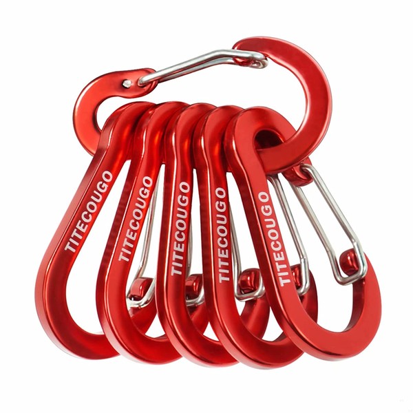 TITECOUGO Carabiner Keychain Aluminum D-Ring Locking Carabine D-Shape Lock Snap