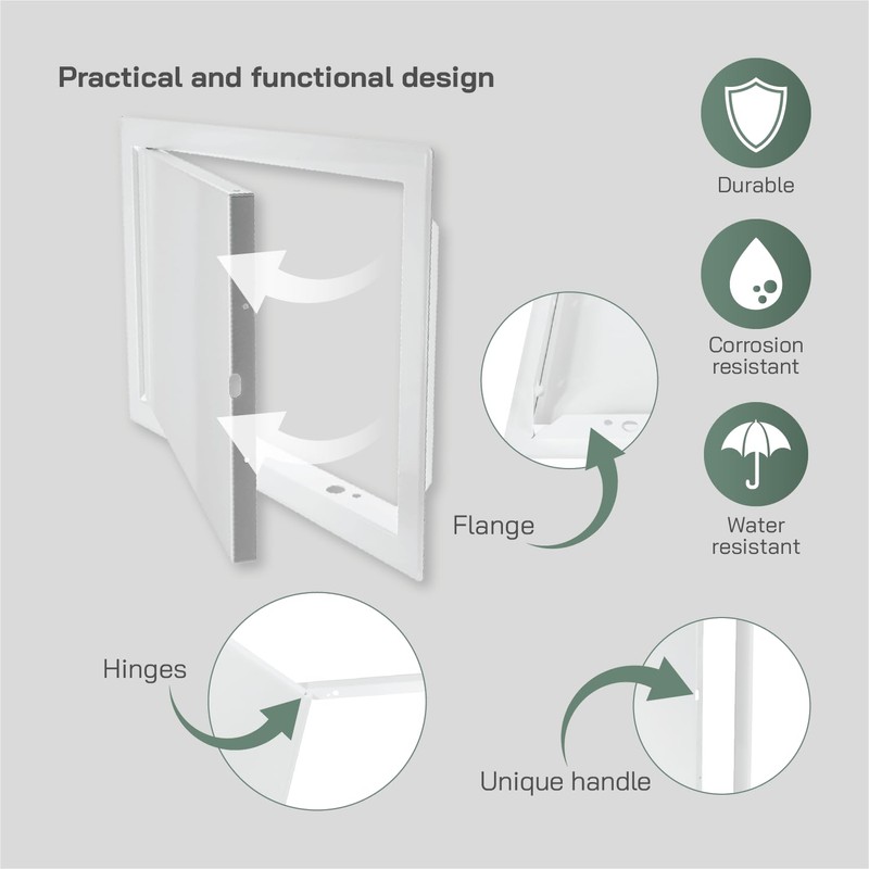 Vent Systems 12'' x 8'' Inch White Metal Access Panel