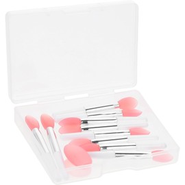 Aplicador de Labios de Silicona Rosa, 1 Juego para Brillo o Labial Uso Diario y Profesional, Aplicación Uniforme, Accesorio de Maquillaje Compacto