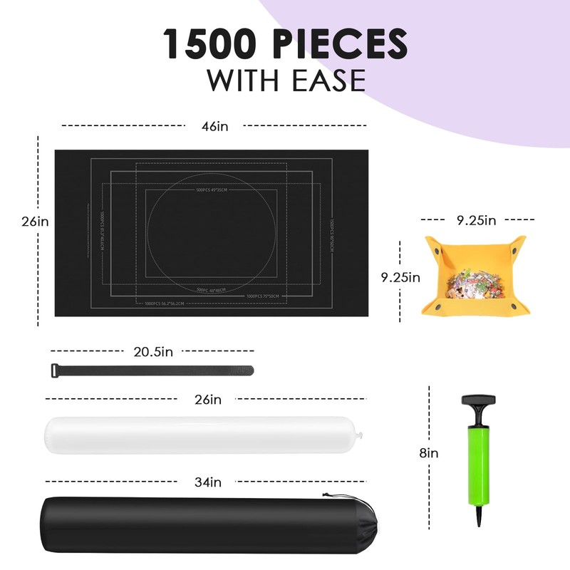 FELIZROCA Puzzle Mat - 1500 Piece Jigsaw Puzzle, Portable Roll-Up