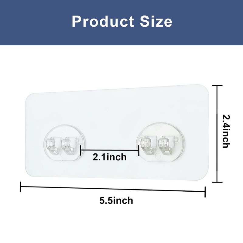 8 Pack Shower Caddy Adhesive Hooks Replacement, Strong sticker Hooks