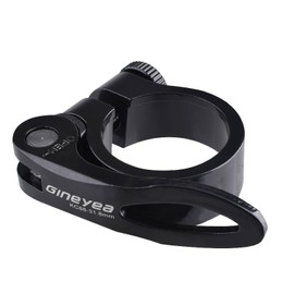 YAPJEB Bike Seat Post Clamp, Bicycle Quick Release, Seatpost Collar with Aluminium Alloy, Seat Tube Clip for Mountain, Road, DH, MTB Bikes Gear(Black, 31.8mm)