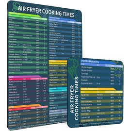 Air Fryer Accessories Cook Times,Air Fryer Magnetic Cheat Sheet Set,Air Fryer Chart Magnet Sheet- Quick Reference Guide for Cooking and Frying (Air Fryer Accessories)