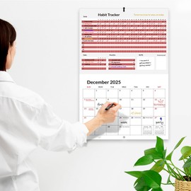 Wall Calendar 2025-2026, 18 Monthly Wall Calendar with Planner Stickers, from July 2025 -December 2026, 2025 Habit Tracker Calendar, ADHD Cleaning Planner, Monthly Habit Tracking Planner, 17 inch×11 inch