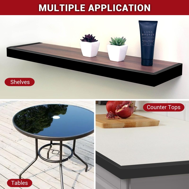 Rubber Edge Trim, Flexible Self-Adhesive U Shaped Peel and Stick