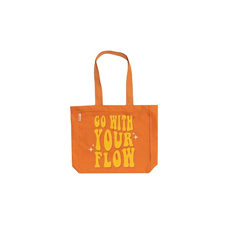 Mr. Wonderful Stoffbeutel – Gehen Sie mit Ihrem Fluss, Orange,