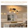 AIBISOD 3-Light Rattan Ceiling Lighting Kits Track Lighting Fixture with