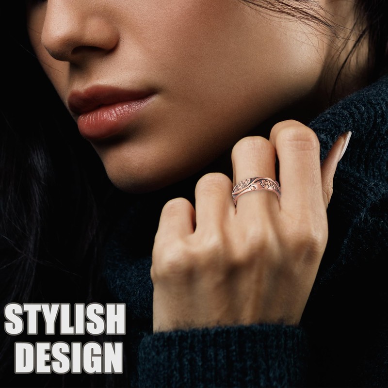 MagVIVACE Pure Copper Ring for Women, Magnetic Lymphatic Drainage Ring