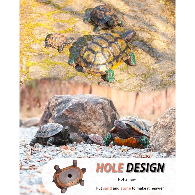 Sdeetesamjun Turtle Statue, Resin Garden Sculpture Indoor/Outdoor Yard Lawn Ornament,Home