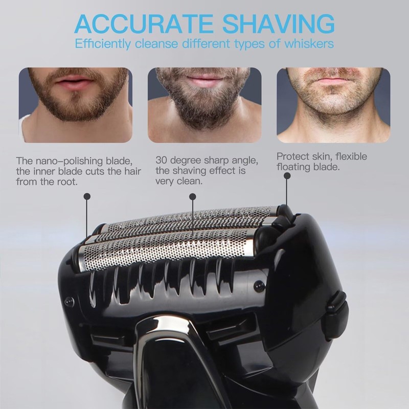 Upgraded 4-Blade WES9025PC Replacement Shaver Outer Foil/Inner Blade, ES-LA93/LA63 for
