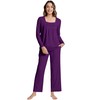 NACHILA Pajamas for Women-Viscose Made from Bamboo, Long Sleeve Pleated