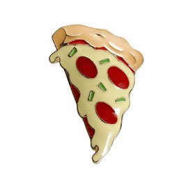 Miniblings Pizza Enamelled Brooch Metal Enamel Fast Food Restaurant – Handmade Fashion Jewellery I Lapel Pin Button Pins, Enamel, Without Stone