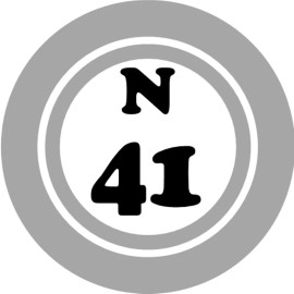 Kiwi Gifts N 41 N41 Bingo Ball - 3 Inch Circle Sticker 3" x 3" - Hobby Number Board Lucky