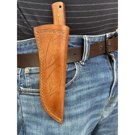 handmade Hand Craft Fixed Blade knife Leather Sheath Belt carry Outdoor knife Holster