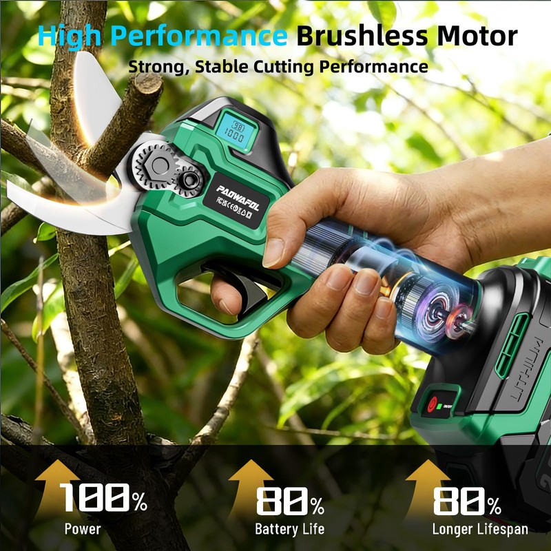 2.1“/54mm Electric Pruning Shears, Upgraded Cordless Electric Scissors, with Brushless