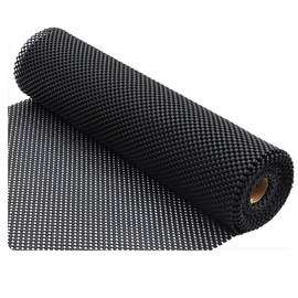 Nebulonova Shelf Liner Non-Adhesive 12’x20ft Strong Grip Non Slip Shelving Liner for kichen cabinets,Easy Install Storage,Drawers,Shelves kitchenware Tableware Black Liners