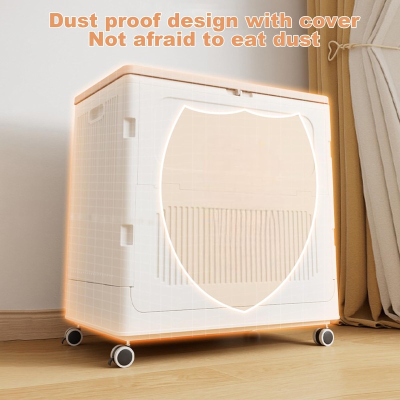 Rolling Laundry Hamper With Lid, 123L Large Capacity Clothes Hampers