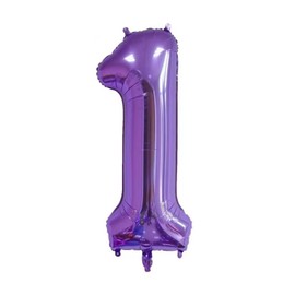 40-Inch Purple Number 1 Crown Balloons Set, 1st Birthday Balloons for Girls, Wedding Anniversar Celebration Decorative Balloons. (1)