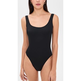 Norma Kamali Women's Super Low Back Mio Swimsuit, Black, L