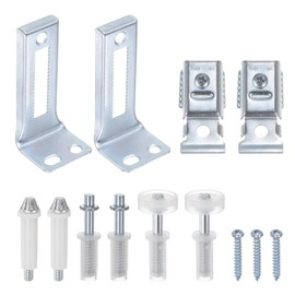sourcing map Sliding Door Fitting Set Top and Bottom Part Bracket and Guide Wheel and Screw Double Folded Cabinet Door Hardware Kit for Folding Bag Door Accordion Door Barn Door