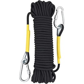 X XBEN Multi-use 8mm 10m Outdoor Rope Home Emergency Escape Rope, Black Multifunctional Cord Safety Rope for Magnetic Fishing Hiking Caving Camping Rescue Tree Climbing