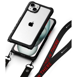 GOOSPERY Z Bumper Crossbody Compatible with Case [Strap Included] Shock Absorbing Dual Layer Structure TPU Edge Crystal Clear PC Cover with Shoulder Strap Outdoor Design, Black PL