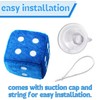 Vaygway Blue Teal 3" Square Hanging Dice-Soft Fuzzy Decorative Vehicle