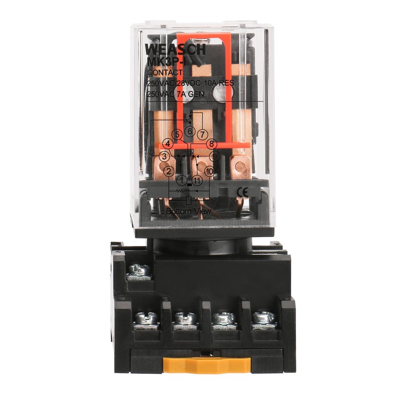 Weasch 2Pcs Power Relay MK3P-I, AC 110V Coil, DPDT, 11