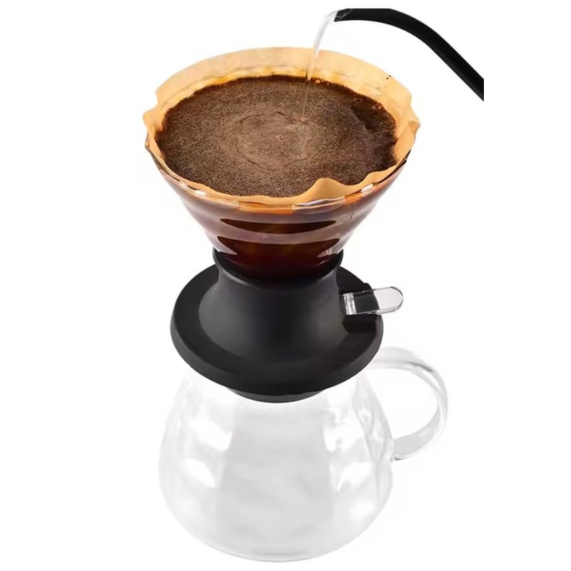 Prepare coffee according to the tea principle, immersion dripper switch,