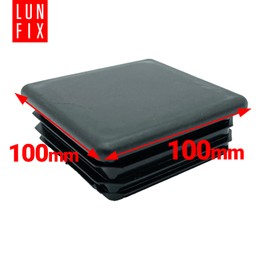 Plastic Lamellar Plugs for Square Pipes, Pipe Plugs, Fence Caps, Furniture Gliders, Black, for 100 x 100 mm External Dimensions, Set of 10