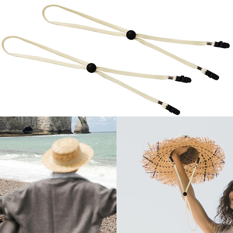 QHAJRYYC 5 Pcs Adjustable Hat Strap Clips, Hat Chin Cord,