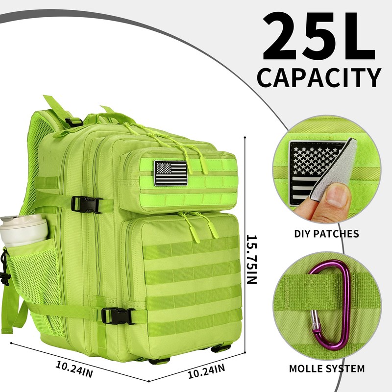 W WINTMING 25L Tactical Backpack Small Military Tactical Backpack Molle