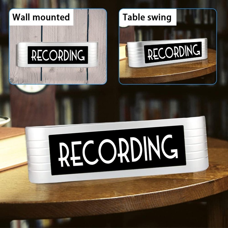 Recording Studio LED Light Sign, Illuminated Warning Sign, Different Lighting