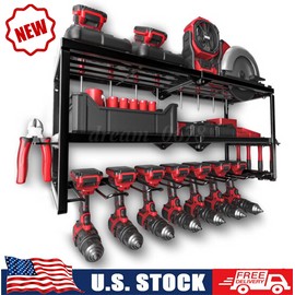 Unbranded Heavy Duty Power Tool Organizer Drill 26" 3-Layer Holder Wall Mount Storage Rack