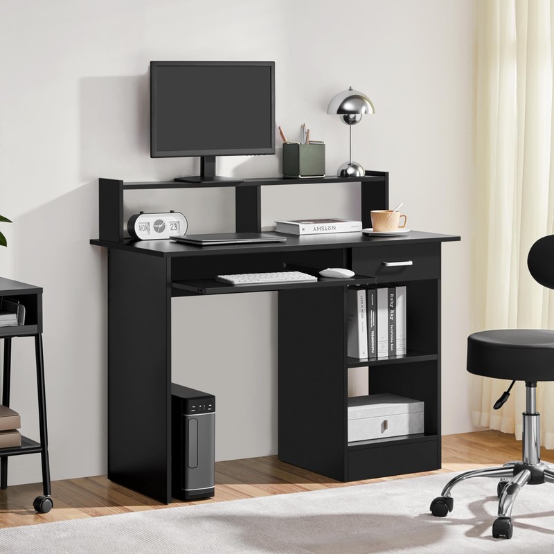 Yaheetech Home Office Wood Computer Desk with Drawers and Pull-Out