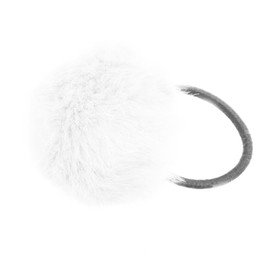Rex Standard AH003 Hair Rubber Bonbon Fur Attached Adult, Cute, Stylish, Hair Accessory (White)