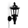 1:12 Scale Miniature 12 Volt Wired Black Nickel Coach Lamp