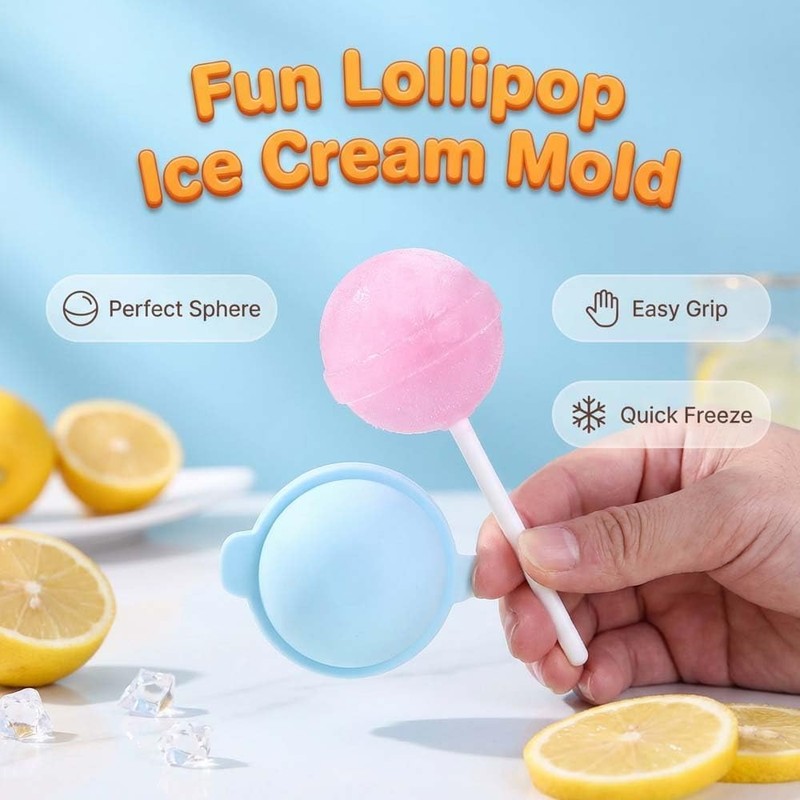 Silicone Lollipop Ice Pop Mold, Colorful DIY Ice Cream Maker