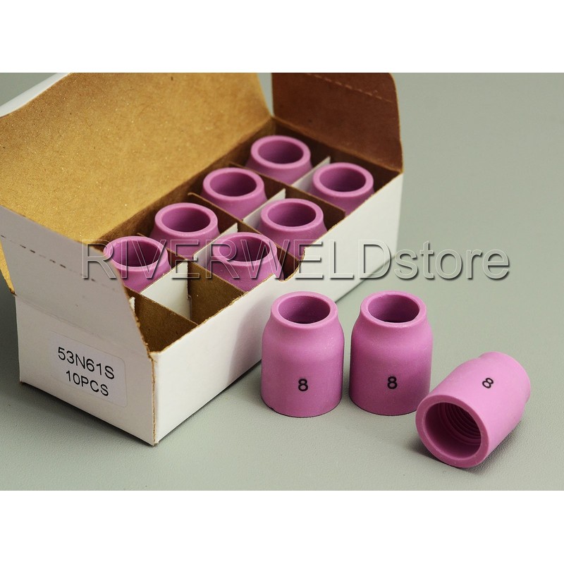 RIVERWELD TIG Gas Lens Alumina Nozzle Ceramic Cups 53N61S 8#