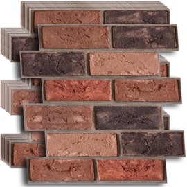 Faux Brick Wall Panels,3D Wall Panel Peel and Stick,Brick Wallpaper,Faux Brick Foam Self Adhesive Textured Medieval for Living Room Bedroom Cover 8.46.Sq.Ft. 10 PCS 11.8 x 11.8 Inch.