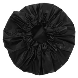 Outanaya Reusable Shower Cap for Women Black Peva Bath Cap for Curly Hair Large Thick Style Comfortable and Durable Hair Bonnet for and Beauty Routines