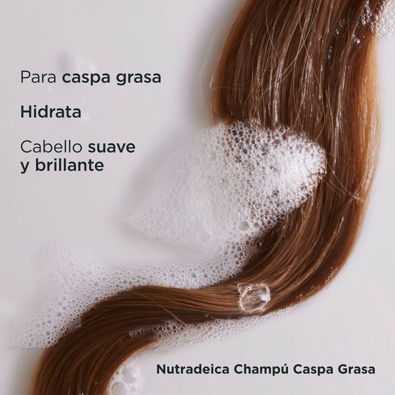ISDIN Nutradeica Shampoo Anticaspa grasa, Reduce la Descamación, el Picor