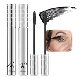 2 Pack Mascara for Older Women - Black Waterproof Mascara Tubing Telescopic for Seniors with Thinning Lashes - Natural Waterproof Volumizing Black mascara for Sensitive Eyes