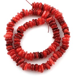 Mother of Pearl Shell Beads Red 10 mm Pack of 40 Mother of Pearl Beads Chip Shape for Necklace Bracelet Jewellery P142