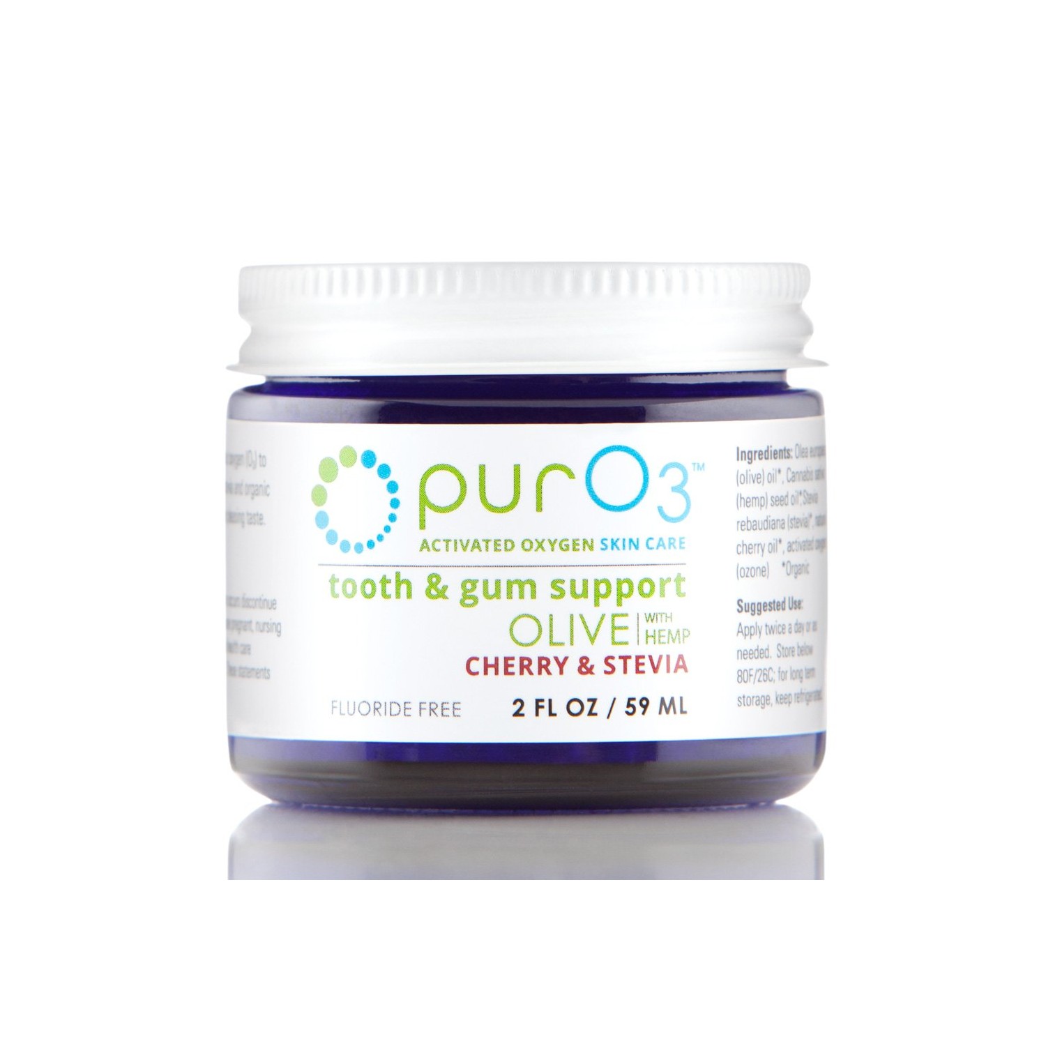 PurO3 Tooth and Gum Support (Cherry/Stevia) Ozonated Oil for Teeth