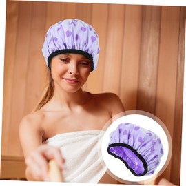 Baluue Shower Hair Cap for Women Pattern Bonnet Hair Cover for Bathing and Hair Drying Cute Heart Design Lightweight Durable
