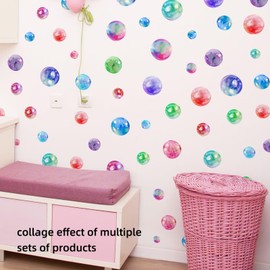 9 Sheets 126 Pcs Colorful Bubble Wall Sticker Decals - Removable Vinyl Pastel Polka Dots Wall Decals Circle Wall Sticker for Nursery Classroom Bedroom Playroom Living Room Decor