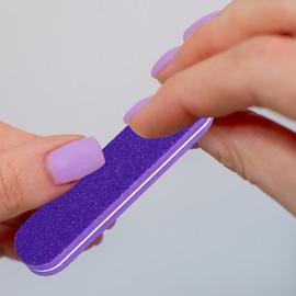 20Pcs 100/180 Grit Mini Nail Files, Thickened Professional Nail Files Set for Natural or Acrylic Nails, Double-Sided Fingernails Buffer File for Home Salon - Purple