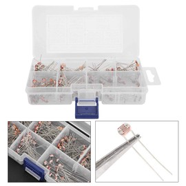 175pcs Photoresistor Optical Variable Resistor Mini Inline Photosensitive Resistor Kit Small Multispec Photosensitive Resistor Assortment Kit GL5506 GL5516 GL5526 GL5528 GL5537 GL5539 GL5549